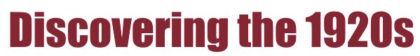Logo for Discovering the 1920s