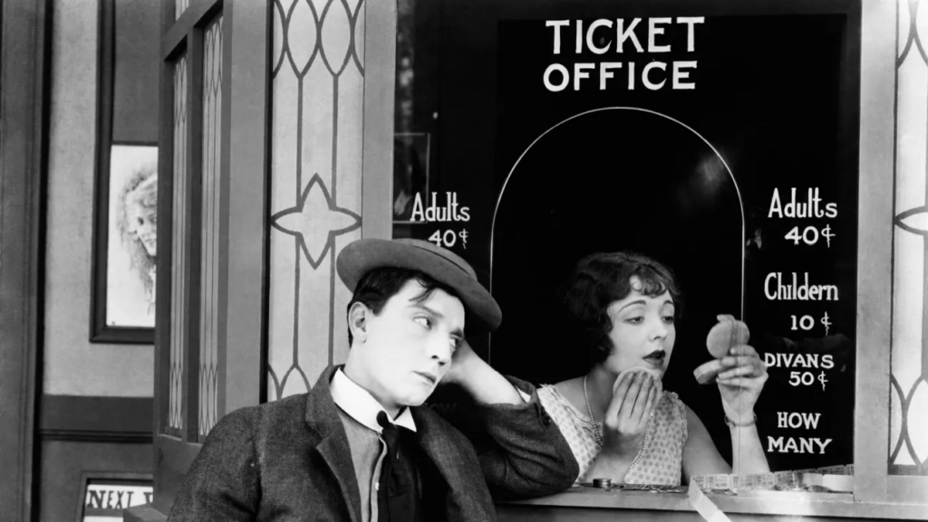 Scene from the 1924 silent film "Sherlock Jr."