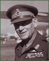 A Black and White image of a man in a military uniform, standing in front of what appears to be an airstrip. 