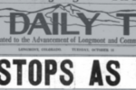 A headline from the October 18, 1927 edition of the Daily Times. It reads "Coal Mining Stops as Workers Quit."